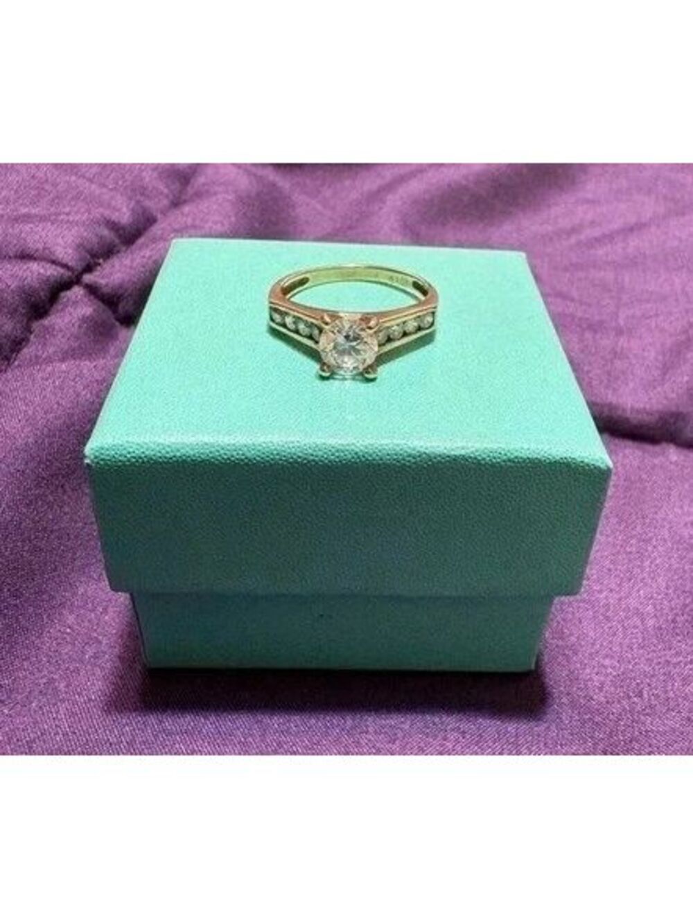 Real Solid 10K Gold Engagement Ring Size 7